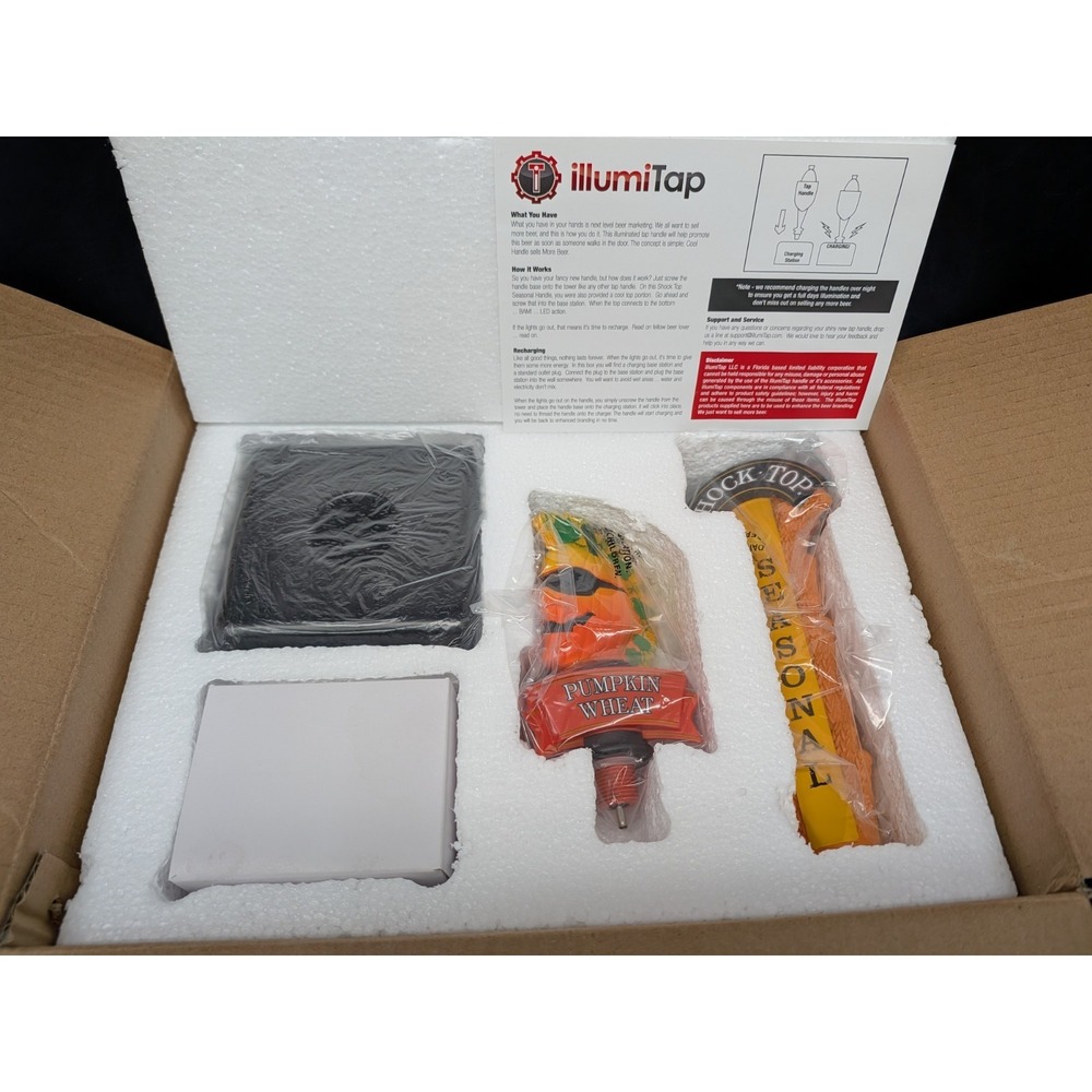 Rare IllumiTap Shock Top Pumpkin Wheat Beer Tap SET Pull Handle Seasonal New NIB